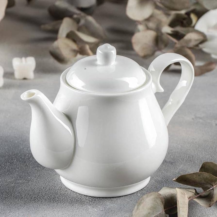 High quality Elegant Ceramic kitchen coffee/tea white pot...Dish washer and microwave friend with the capacity of 850mls