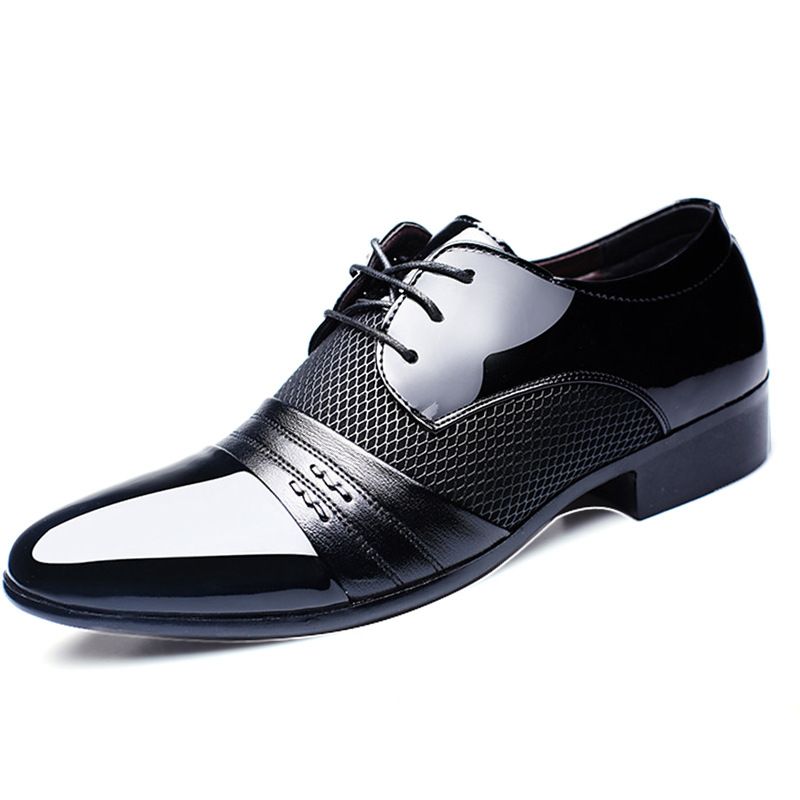Autumn New Pointed Men's Casual Single Shoes Korean Edition Lace up Business Dress Large Cross border Men's ShoesTrend