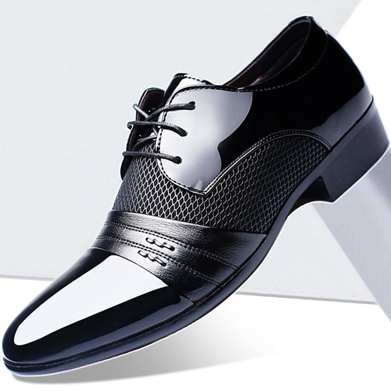 Autumn New Pointed Men's Casual Single Shoes Korean Edition Lace up Business Dress Large Cross border Men's ShoesTrend