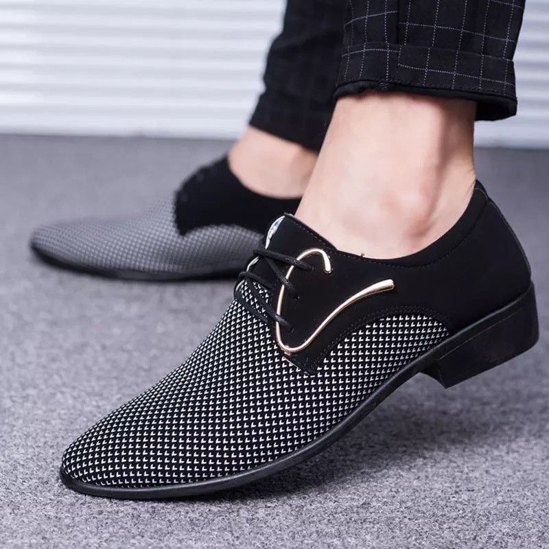 New men's leather shoes large size pointed men's business dress casual Oxford  men shoes
