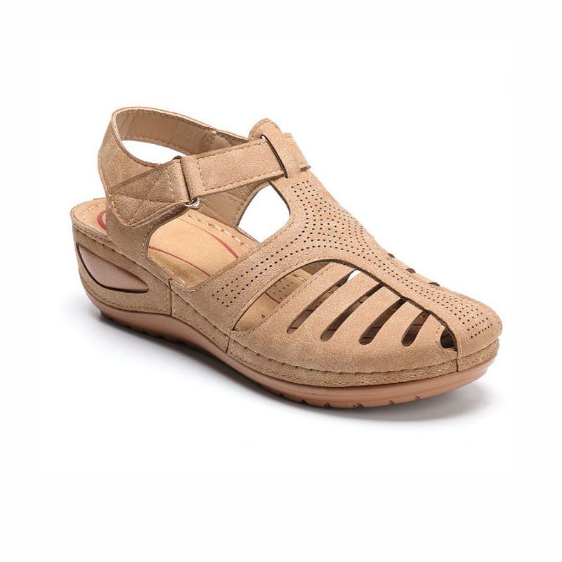 Factory Wholesale Sandalias Romanas Plus size 35-46 Retro Style Buckle Wedge Women Shoes Platform Sandals for Woman and Ladies