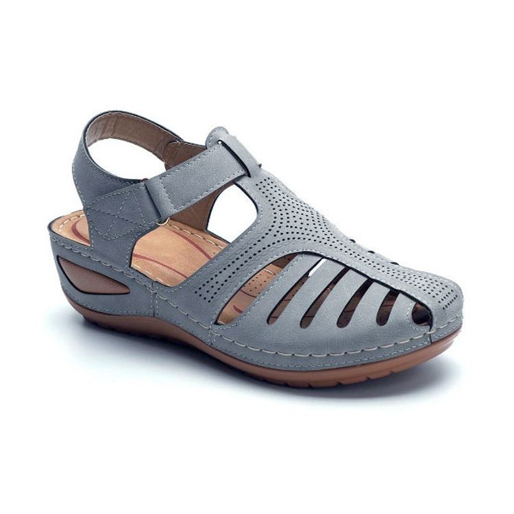 Factory Wholesale Sandalias Romanas Plus size 35-46 Retro Style Buckle Wedge Women Shoes Platform Sandals for Woman and Ladies