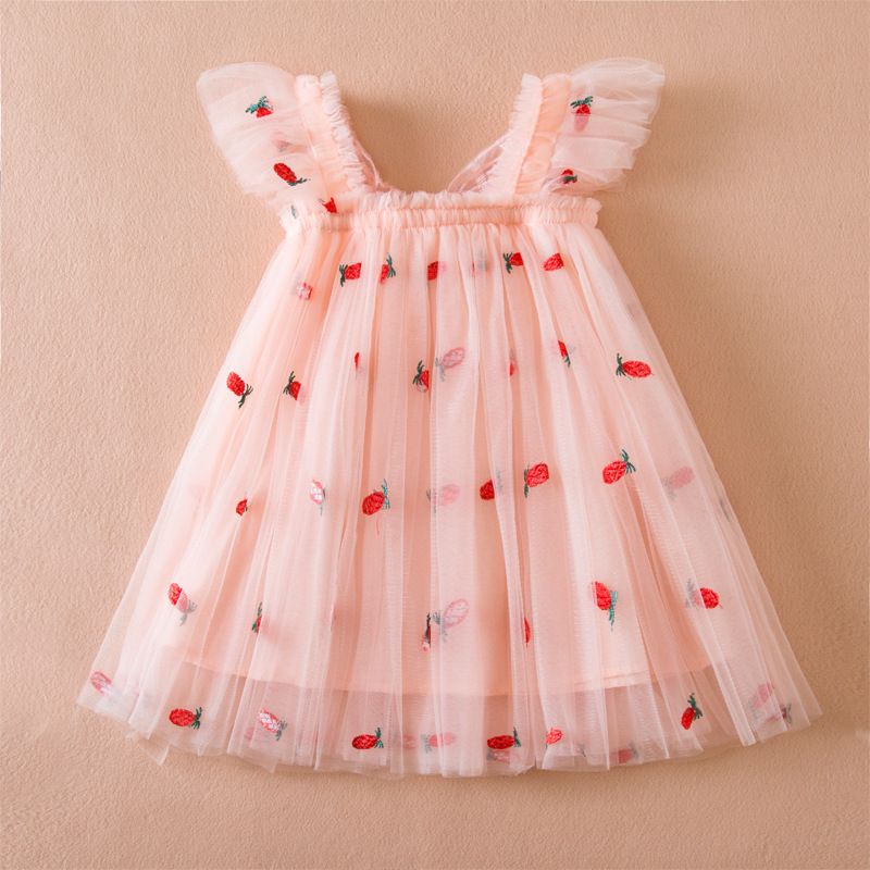 Best Price Dot Printed Clothes Dress Girls tulle dress Baby Girls summer Sleeveless Dresses