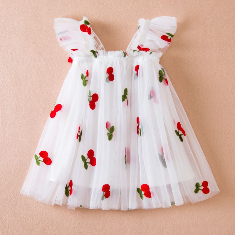 Best Price Dot Printed Clothes Dress Girls tulle dress Baby Girls summer Sleeveless Dresses