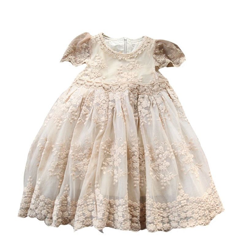 Girl Dress Kids Dresses For Girls Mesh Casual Lace Embroidery Princess Baby Girl Clothes Summer Sleeveless Dress Kids Clothes