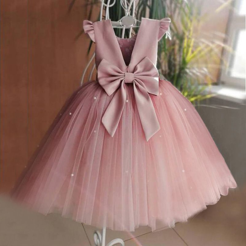 Baby Girl First Birthday Party Dress 12 Month Newborn Girls One Shoulder Bow Tulle Tutu Dresses Infant Pageant Princess Costume