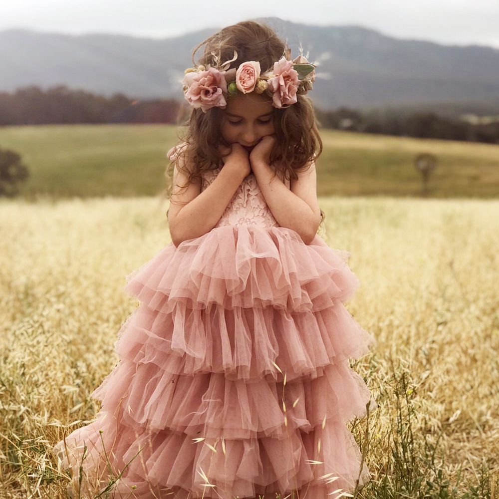 Girls birthday Children Princess Evening flower wedding piano performance Dress Clothing Cake Ball Gown Party Dresses