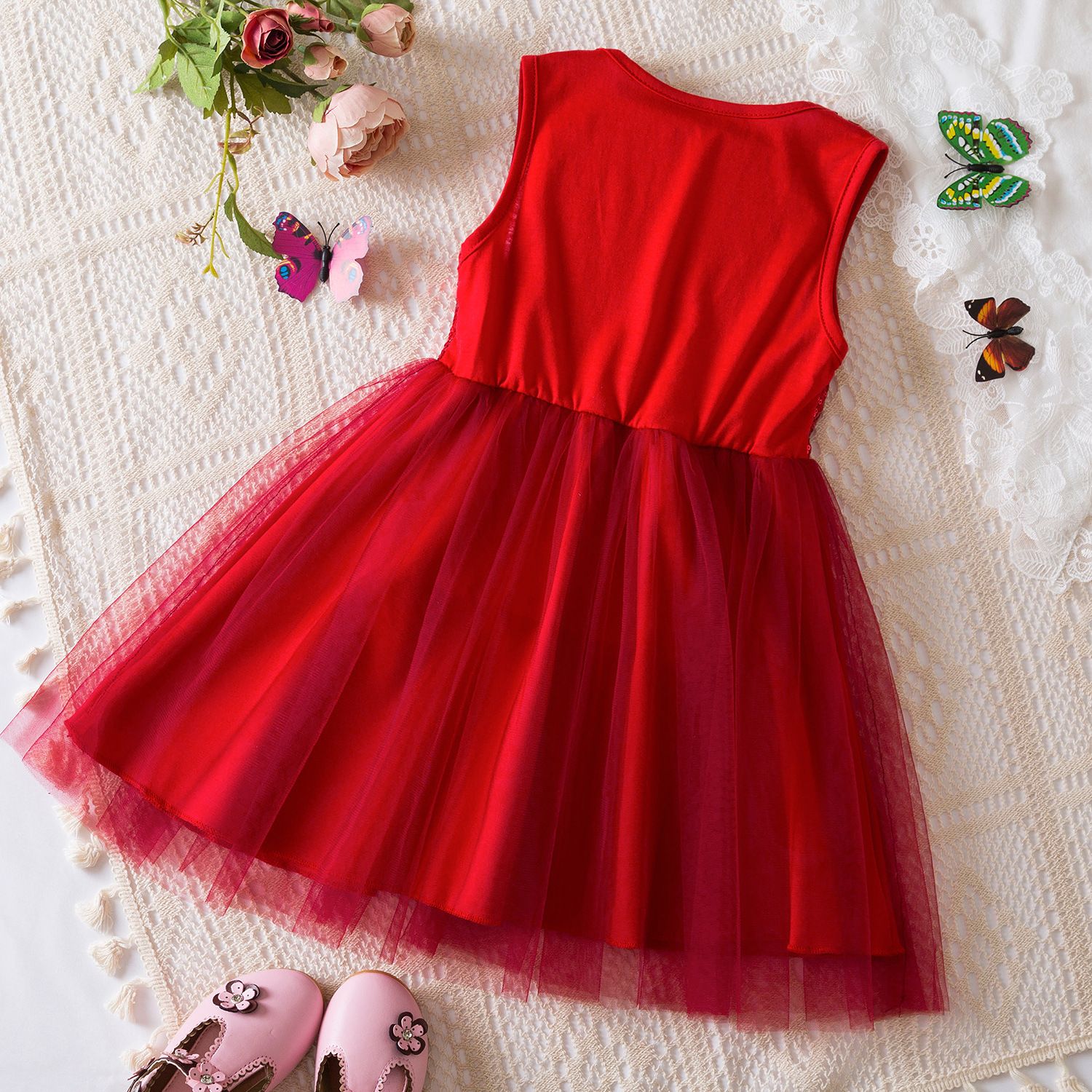 Children Clothes Princess Kids Baby Fancy Wedding Dress Sleeveless Sequin Mesh Party Dress Baby Girl Summer Dresses