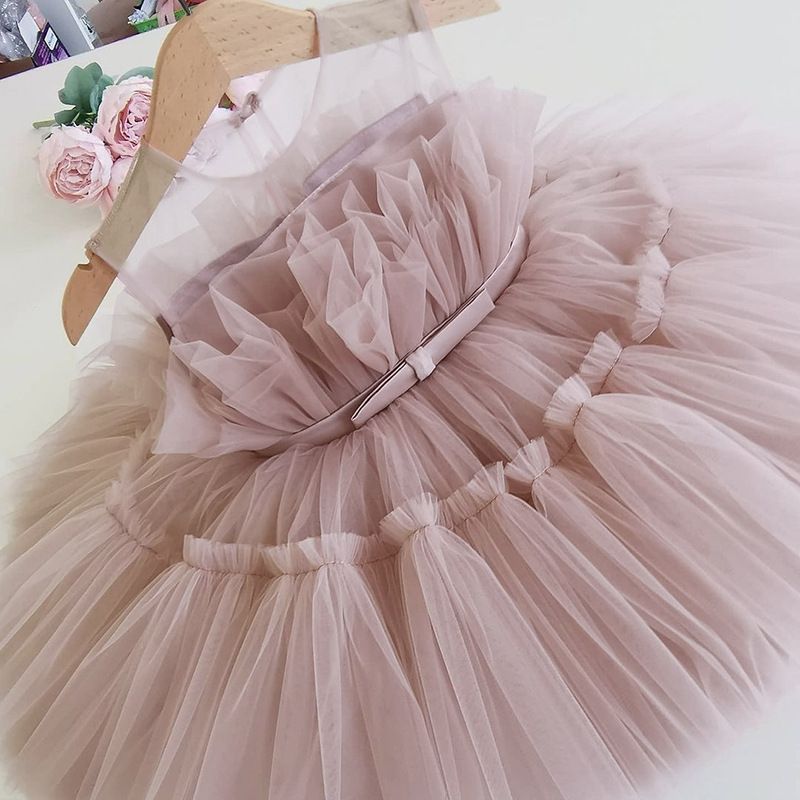 Baby Clothes Girls Toddler Wedding Princess Gown Girl Elegant Birthday Dresses Tulle Bridesmaid Evening Kids Party Dress