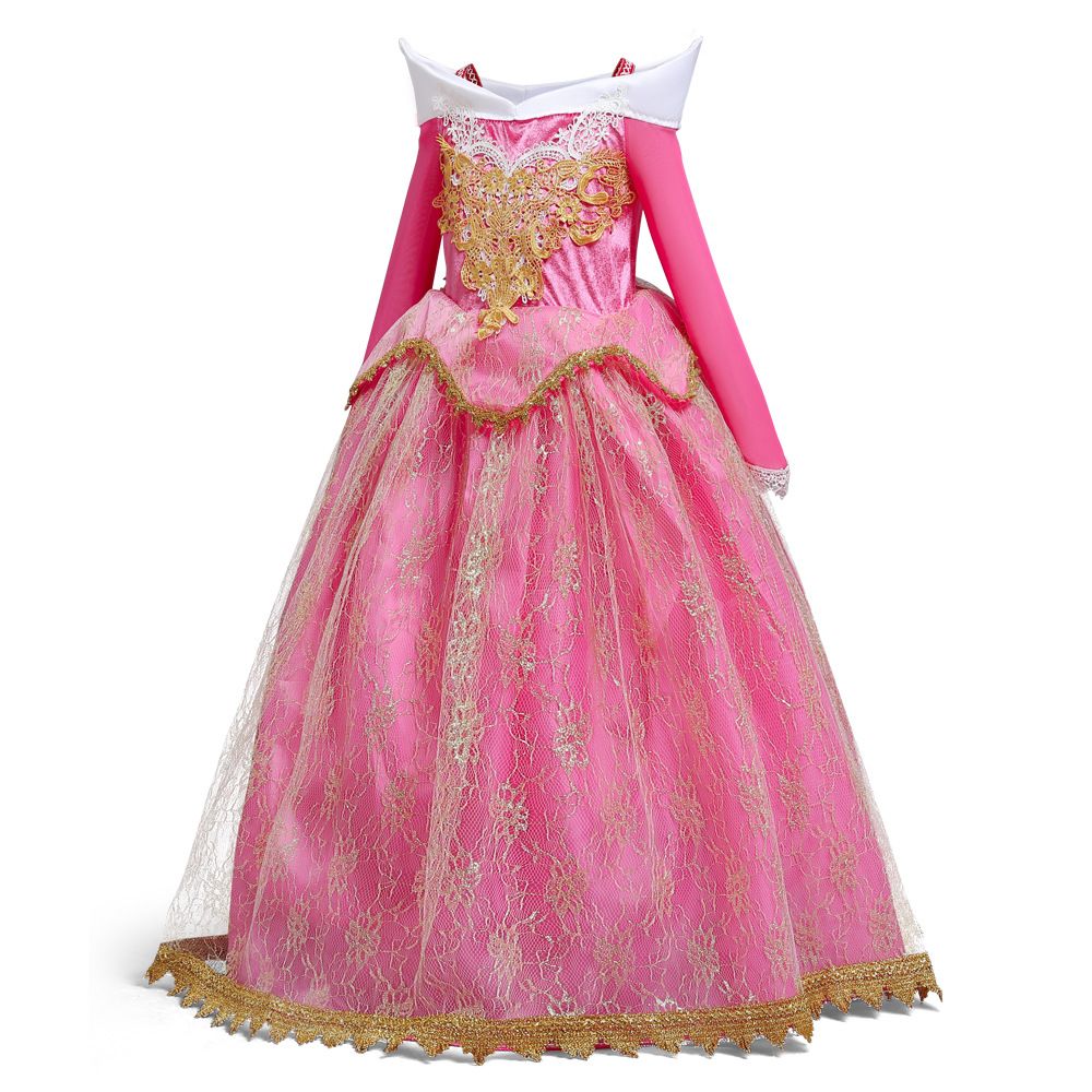 Children Performance Costumes Girls Tulle Halloween Dress Long-Sleeved Embroidered Princess Skirt Luminous Dress Cosplay Dress
