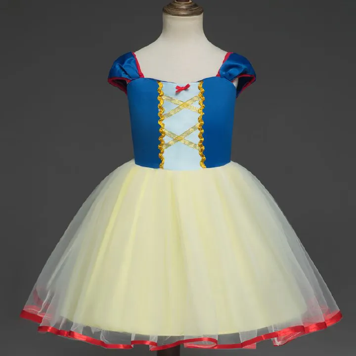 Factory PriceLittle Girls Luminous Snow White Cosplay Princess Dress Fancy Kids Carnival Party Prom Gown Robe Lace