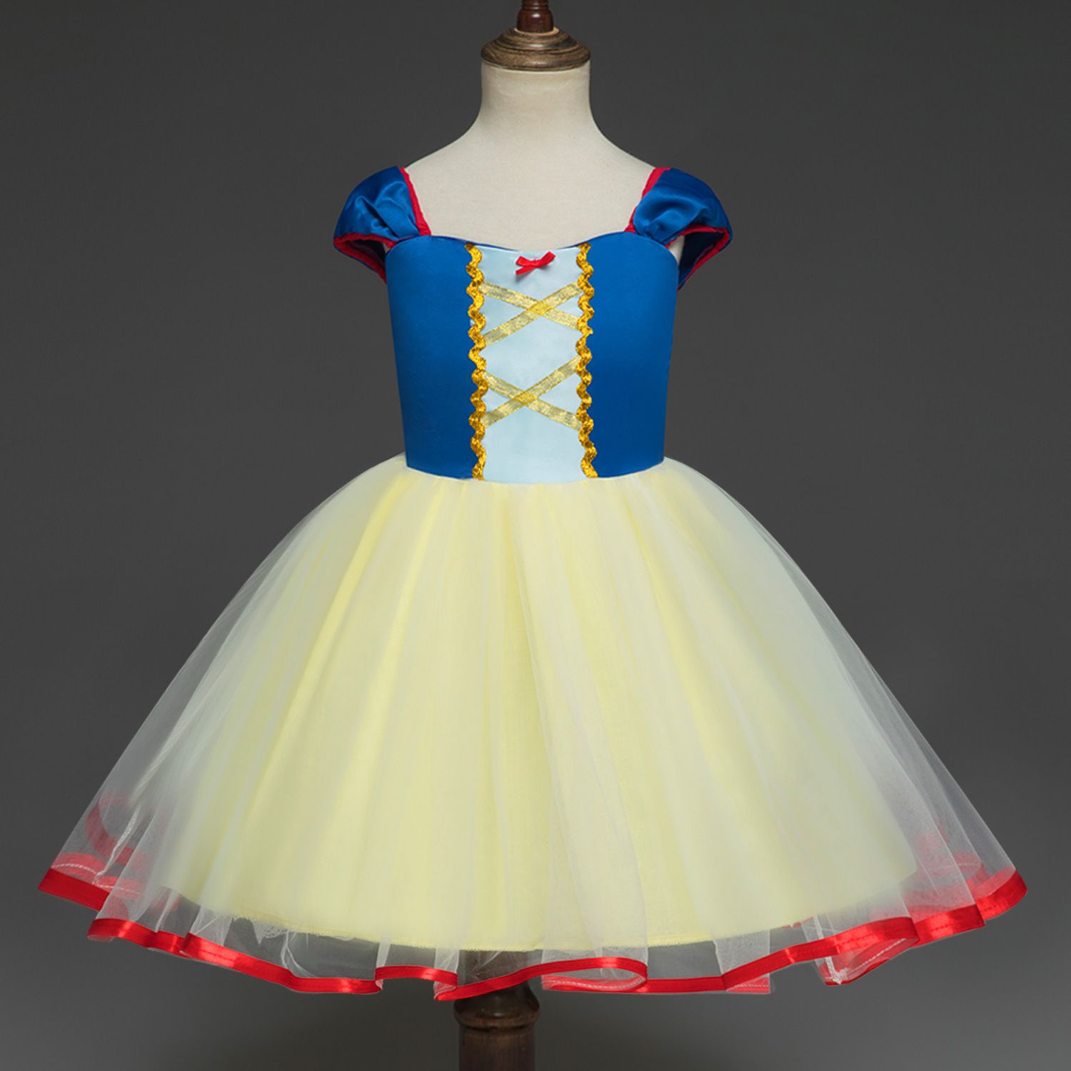 Factory PriceLittle Girls Luminous Snow White Cosplay Princess Dress Fancy Kids Carnival Party Prom Gown Robe Lace