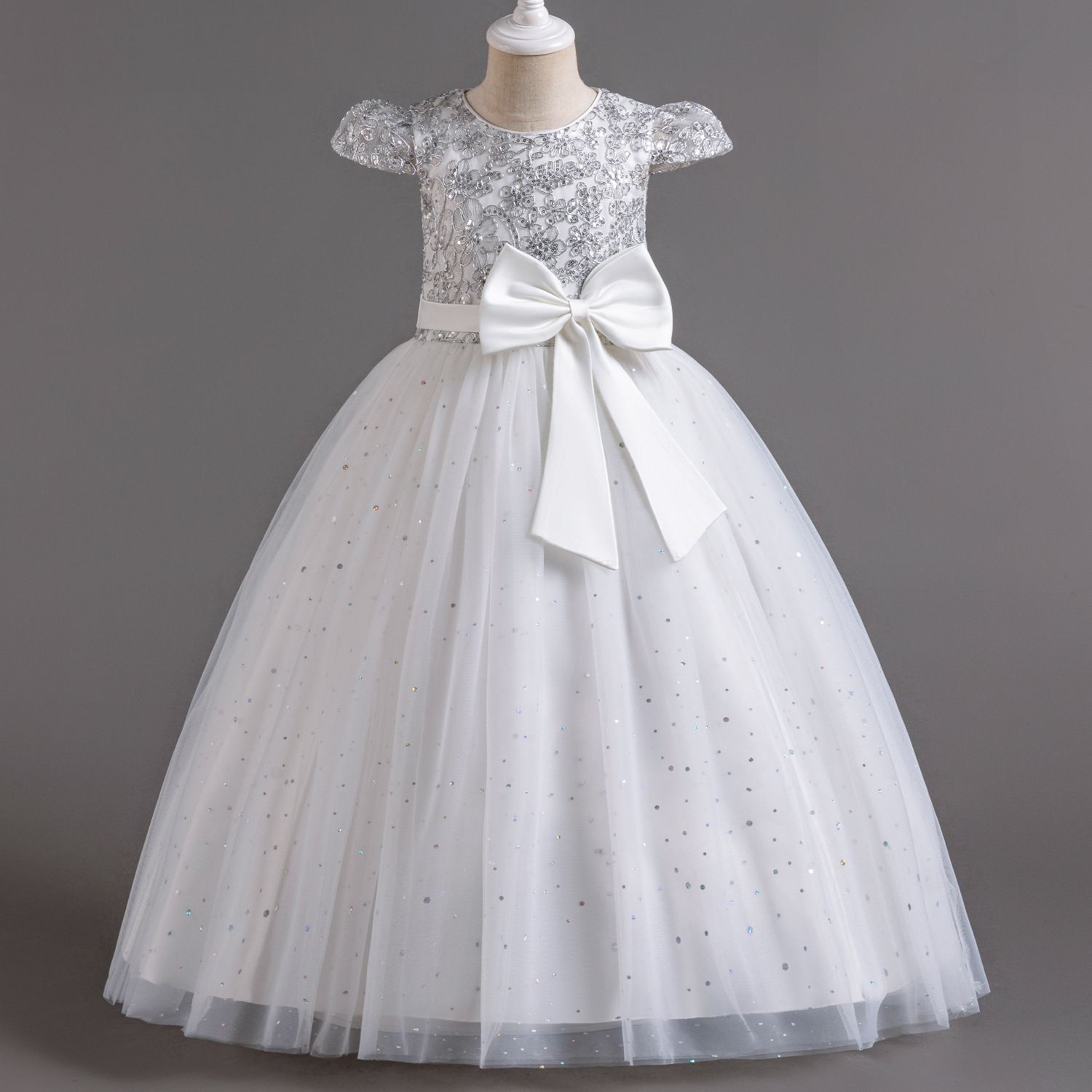 Sequin Dress for Girls Birthday Party Dresses 5-14 Yrs Children's Junior Graduation Formal Prom Long Gown Wedding Evening Dress