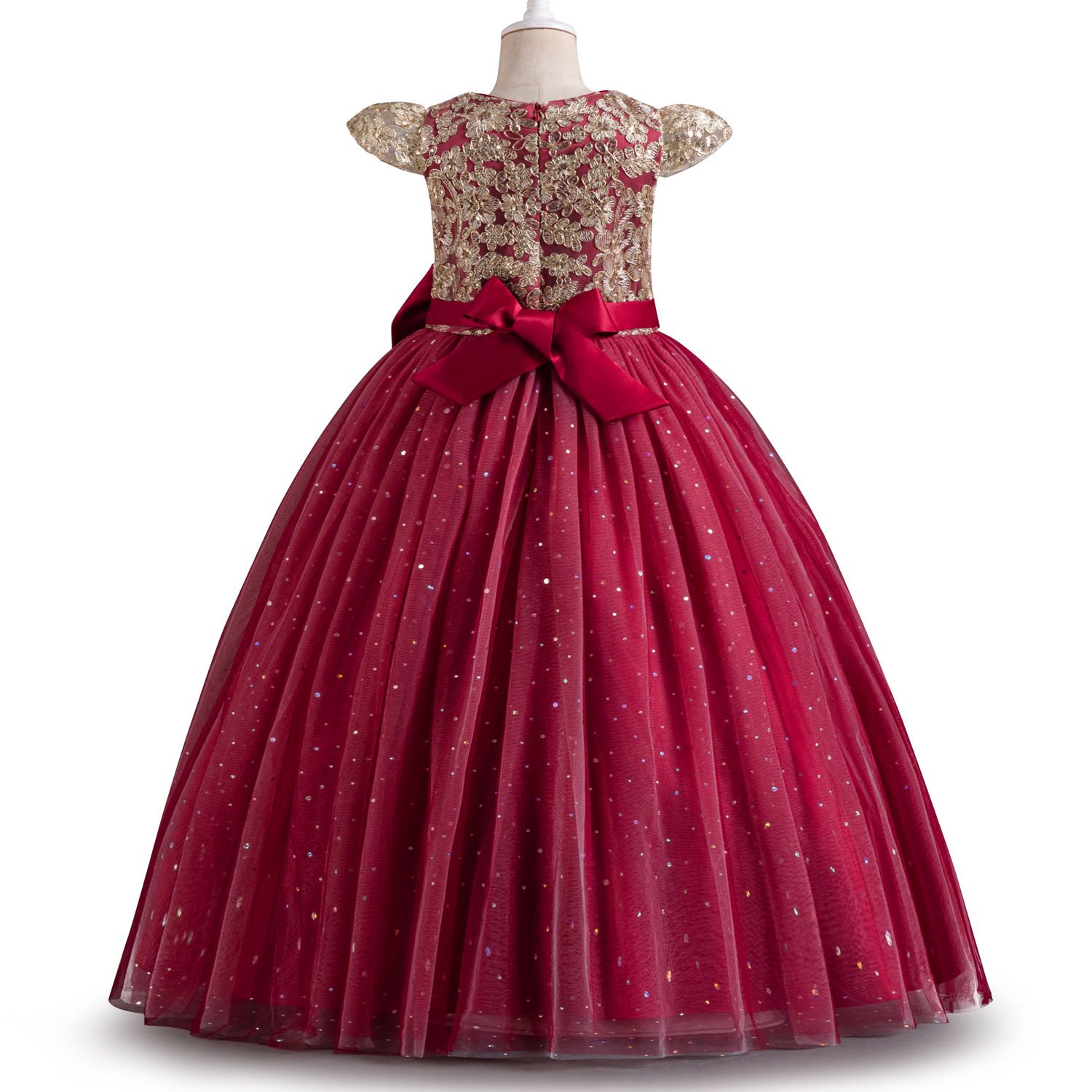 Sequin Dress for Girls Birthday Party Dresses 5-14 Yrs Children's Junior Graduation Formal Prom Long Gown Wedding Evening Dress