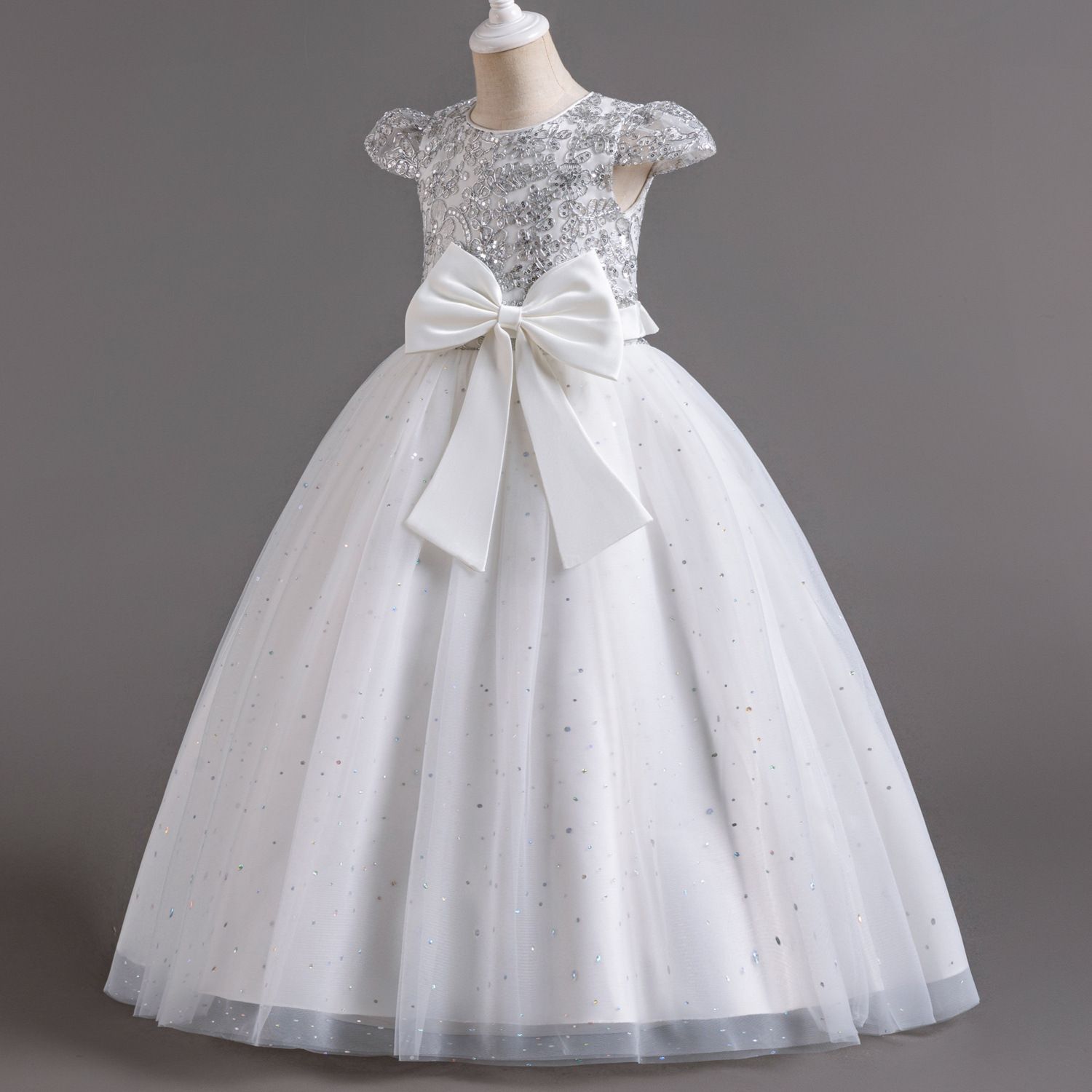 Sequin Dress for Girls Birthday Party Dresses 5-14 Yrs Children's Junior Graduation Formal Prom Long Gown Wedding Evening Dress
