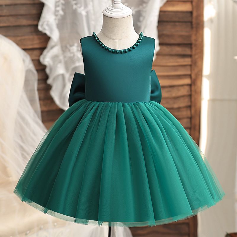 summer new baby dress for birthday foreign style solid color girls dresses mesh fluffy princess skirt for 1-3 Y girls