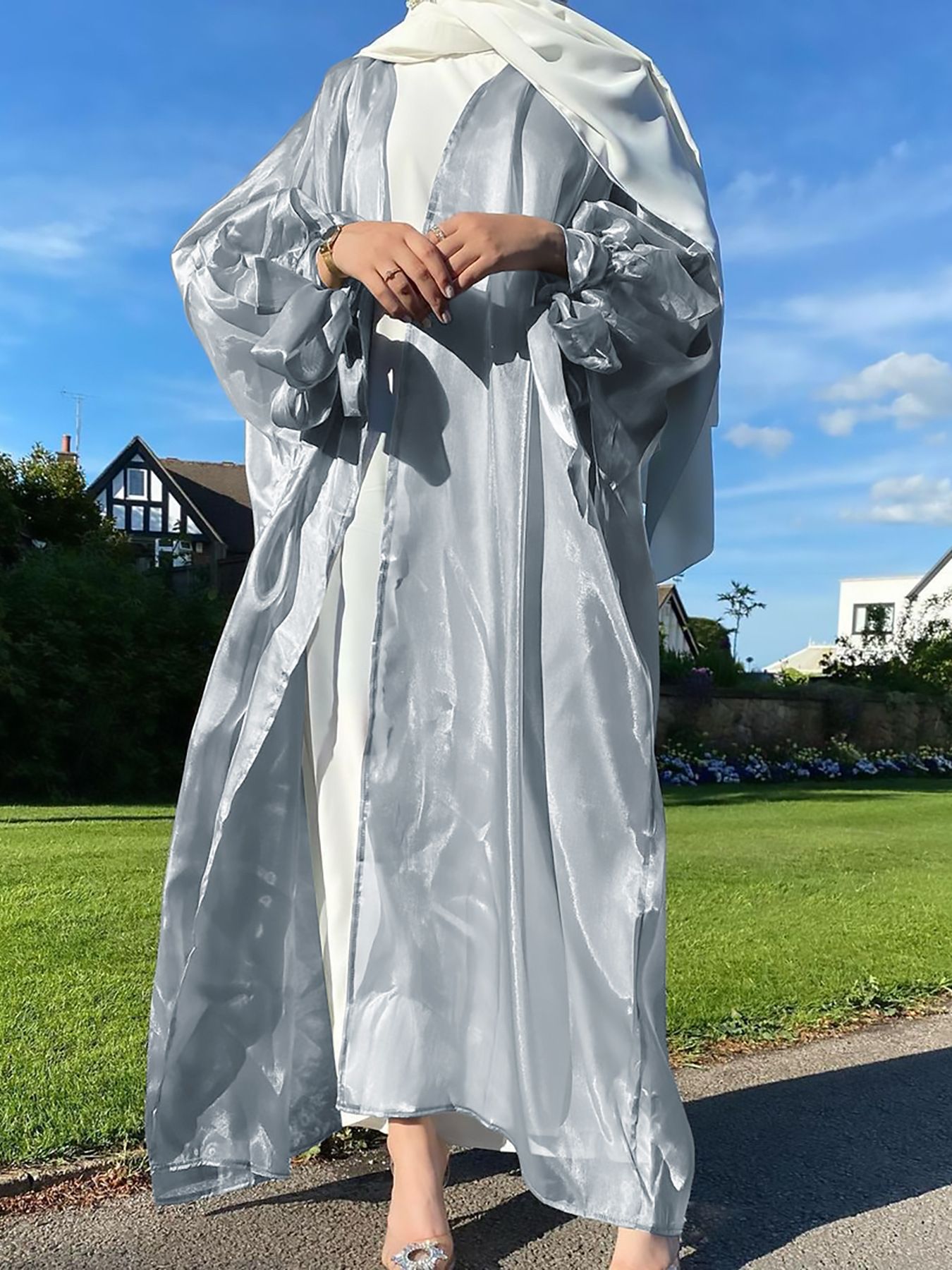 Ramadan Eid Mubarak Kaftans For Women Robe Kimono Femme Musulmane Satin Maxi Abaya Dubai Turkey Islam Arabic Muslim Dress Caftan