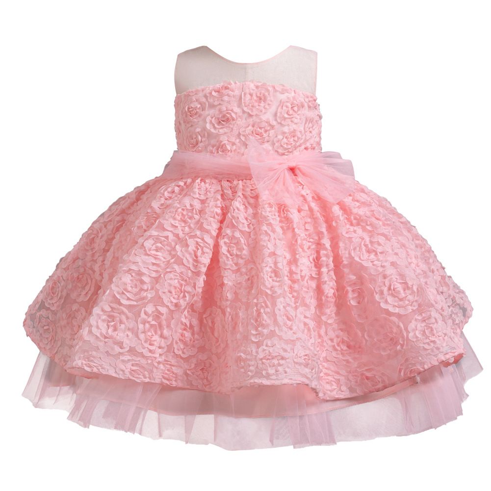 Elegant Style flower dresses for girls of 10 year old Fluffy Summer girls birthday party dresses red kid prom wedding dresses