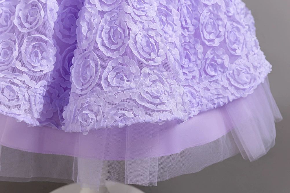 Elegant Style flower dresses for girls of 10 year old Fluffy Summer girls birthday party dresses red kid prom wedding dresses