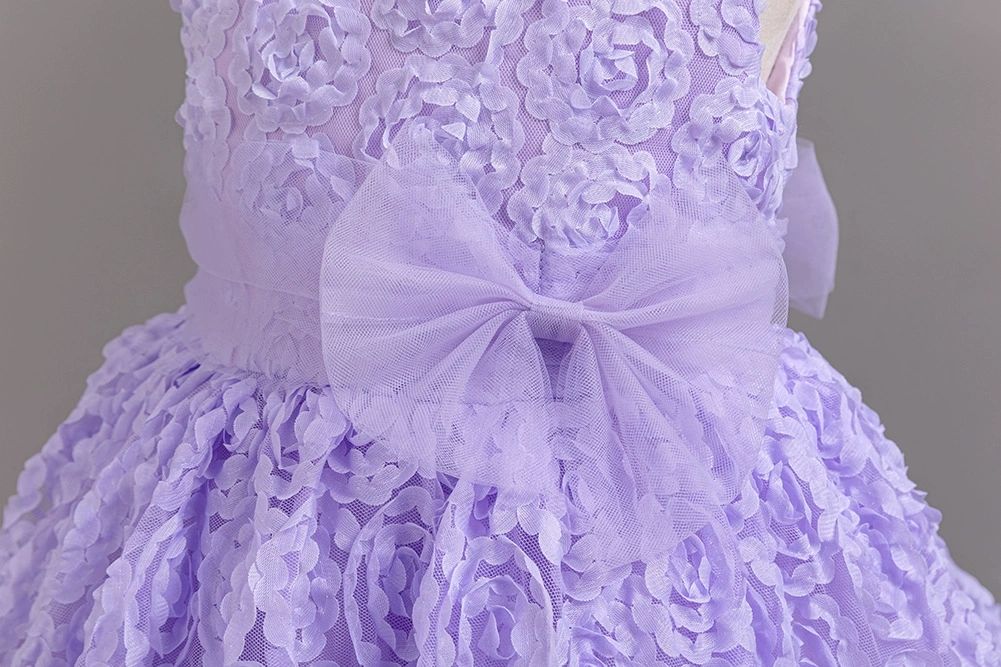 Elegant Style flower dresses for girls of 10 year old Fluffy Summer girls birthday party dresses red kid prom wedding dresses