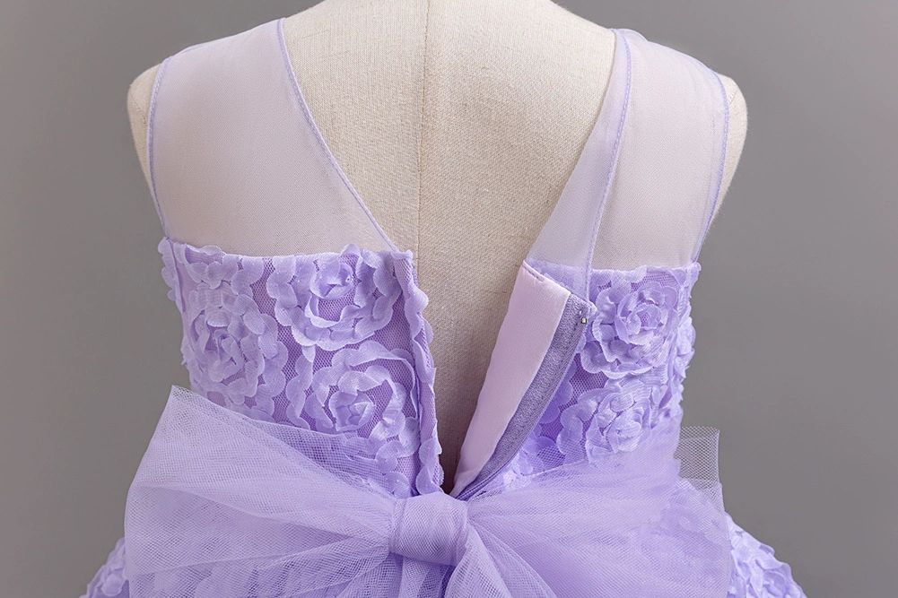 Elegant Style flower dresses for girls of 10 year old Fluffy Summer girls birthday party dresses red kid prom wedding dresses