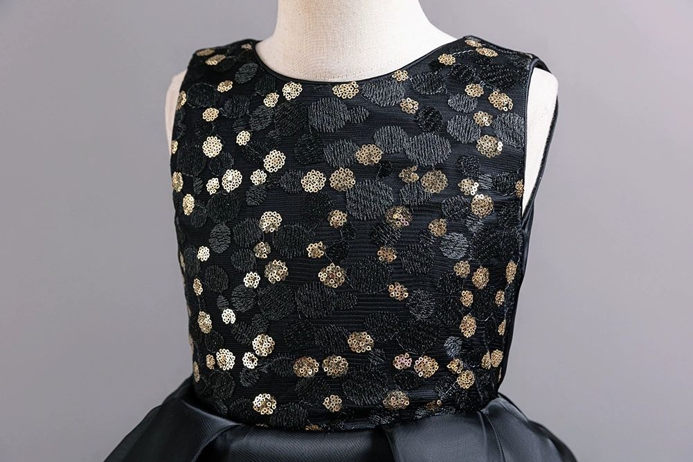 factory toddlers clothing princess baby birthday wear kids party dress Flower Girls' Appliqued Dresses