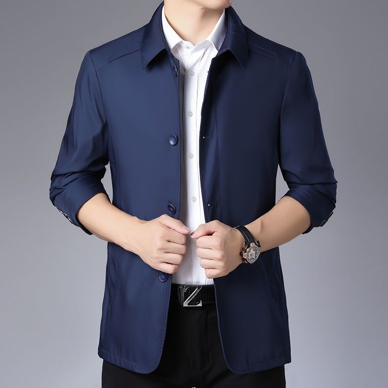 New British Style Men's Jacket Coat Cotton Solid Casual Jacket Men Slim Fit Stand Jackets Male Fashion Windbreaker Coat Man & Coats