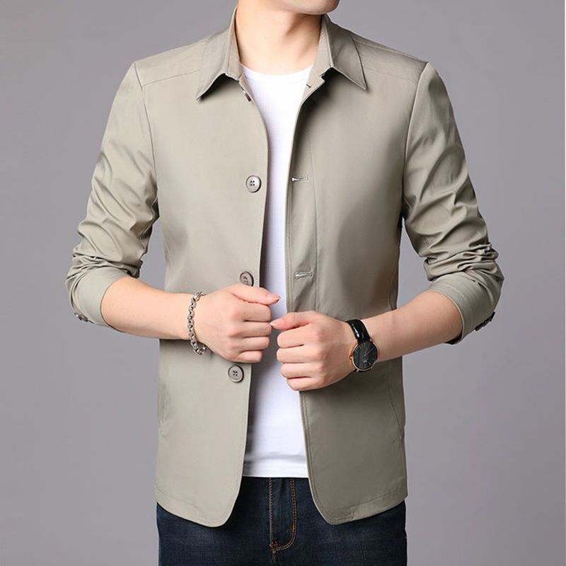 New British Style Men's Jacket Coat Cotton Solid Casual Jacket Men Slim Fit Stand Jackets Male Fashion Windbreaker Coat Man & Coats