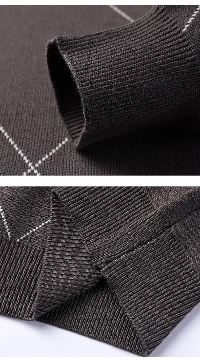 Man's winter new arrival crew neck long sleeve grid thick man sweater  Sweater