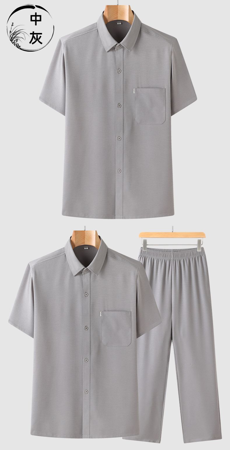 Summer 100% Cotton Sports Fashion Men's Clothing Fashionable Men's Clothing Men's Shirts and Pants  Two-Piece Outfits