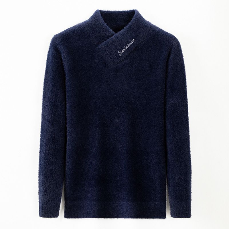 Winter new arrival man 's long sleeve shawl collar mini cashmere mohair sweaters