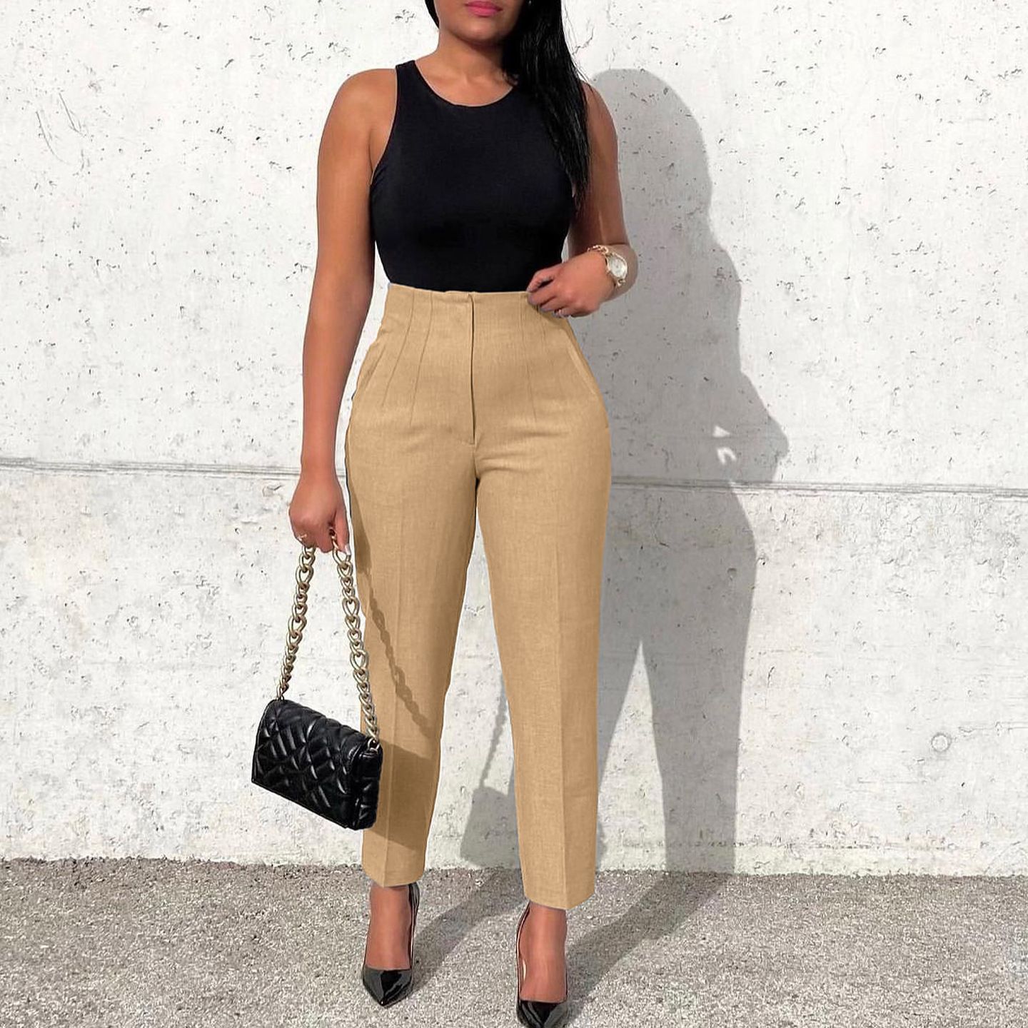 Stretch high waist women fashion office work office blazer trouser for ladies  Pants