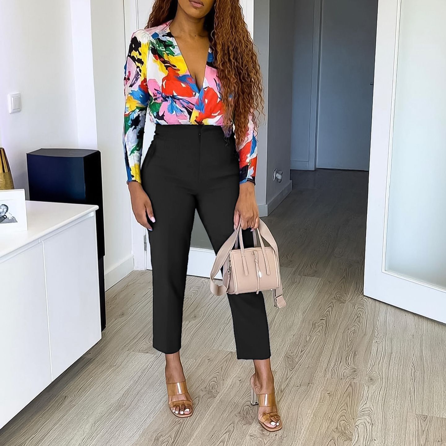 Stretch high waist women fashion office work office blazer trouser for ladies  Pants