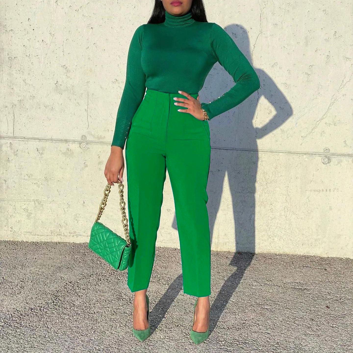 Stretch high waist women fashion office work office blazer trouser for ladies  Pants