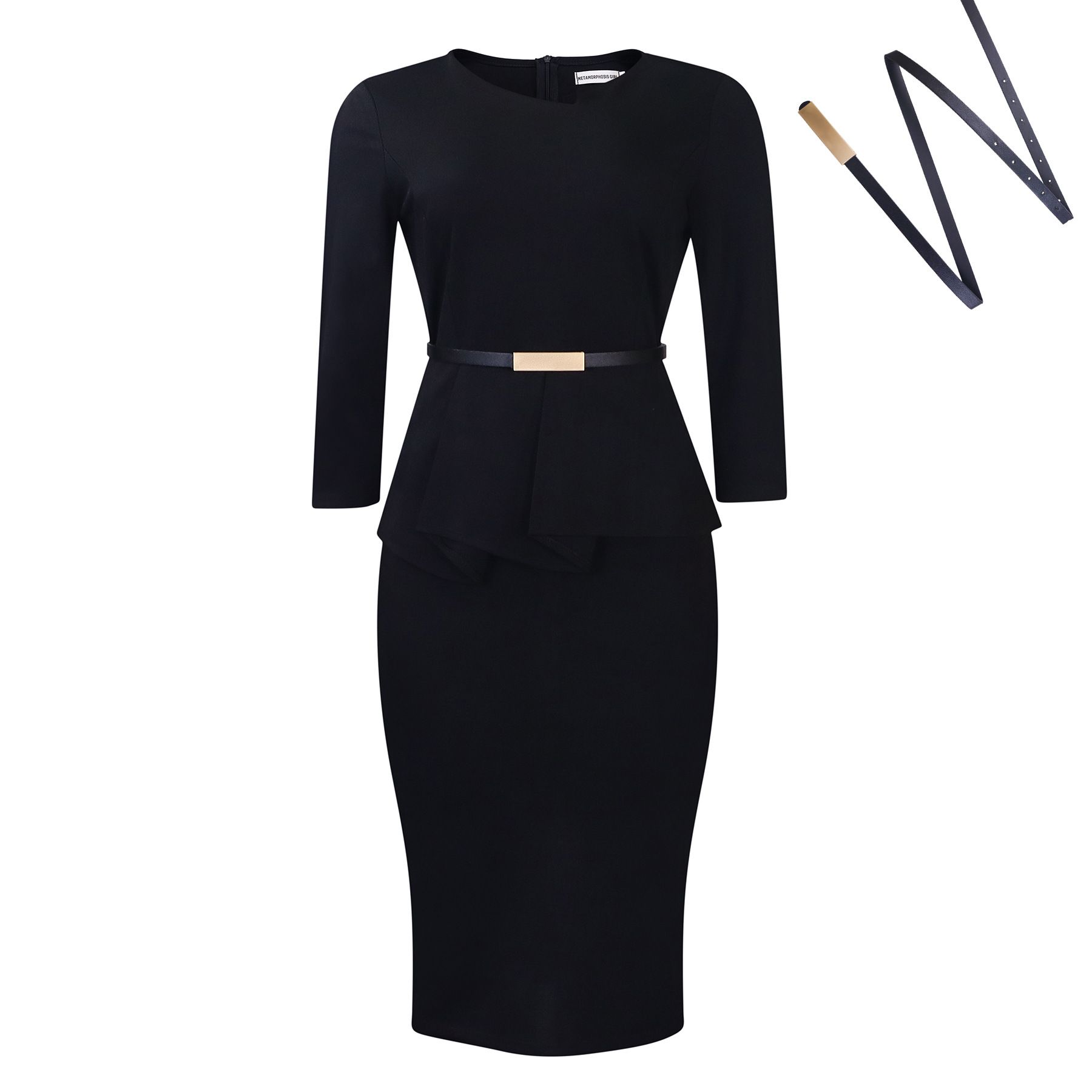 Trendy Career Dresses V-neck Half Sleeve Ruffle Wrap Hip Pencil Ladies Office Dresses Women Formal Work African Dress