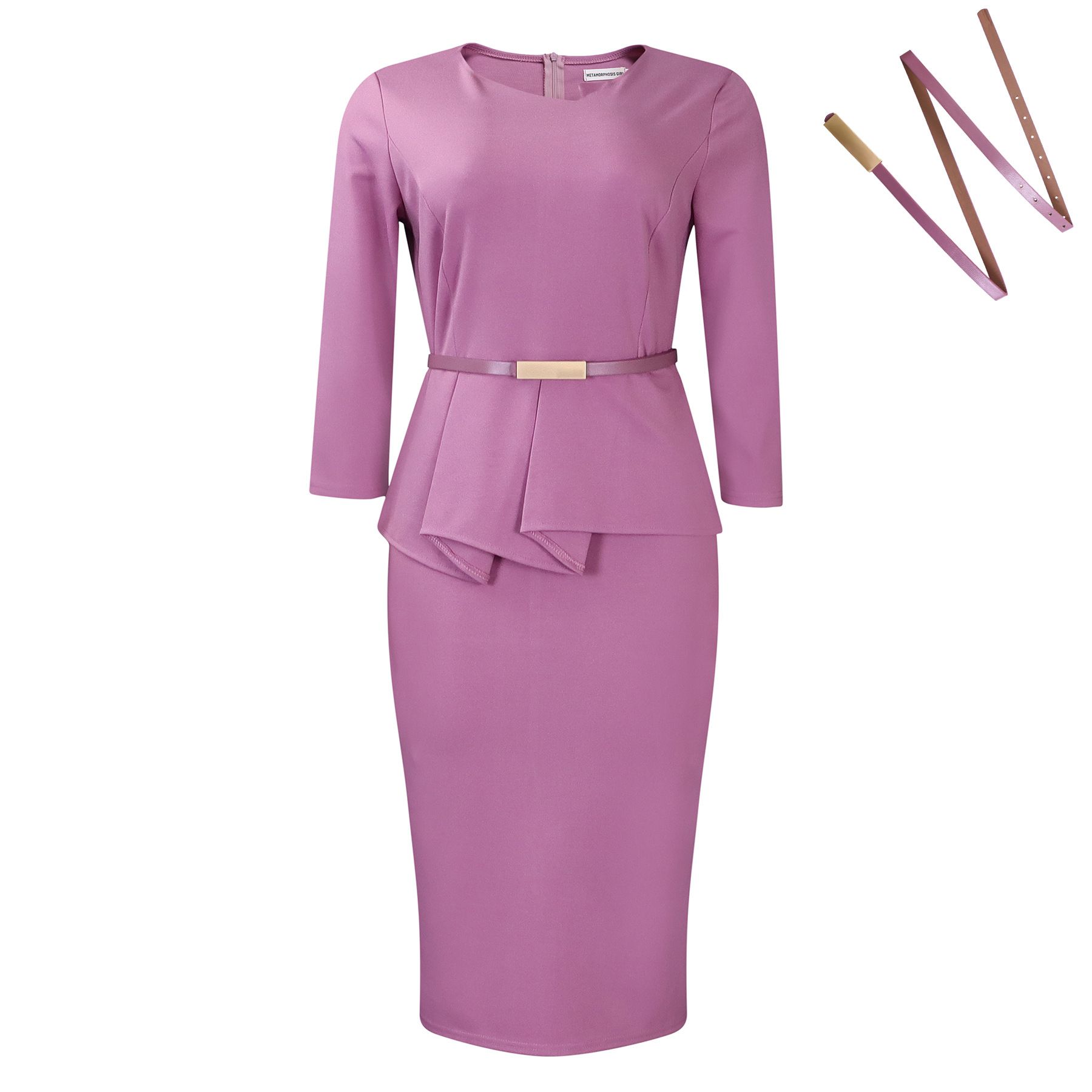 Trendy Career Dresses V-neck Half Sleeve Ruffle Wrap Hip Pencil Ladies Office Dresses Women Formal Work African Dress