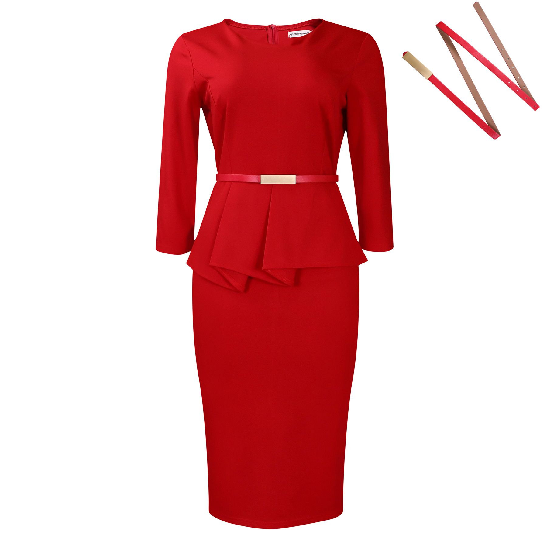 Trendy Career Dresses V-neck Half Sleeve Ruffle Wrap Hip Pencil Ladies Office Dresses Women Formal Work African Dress