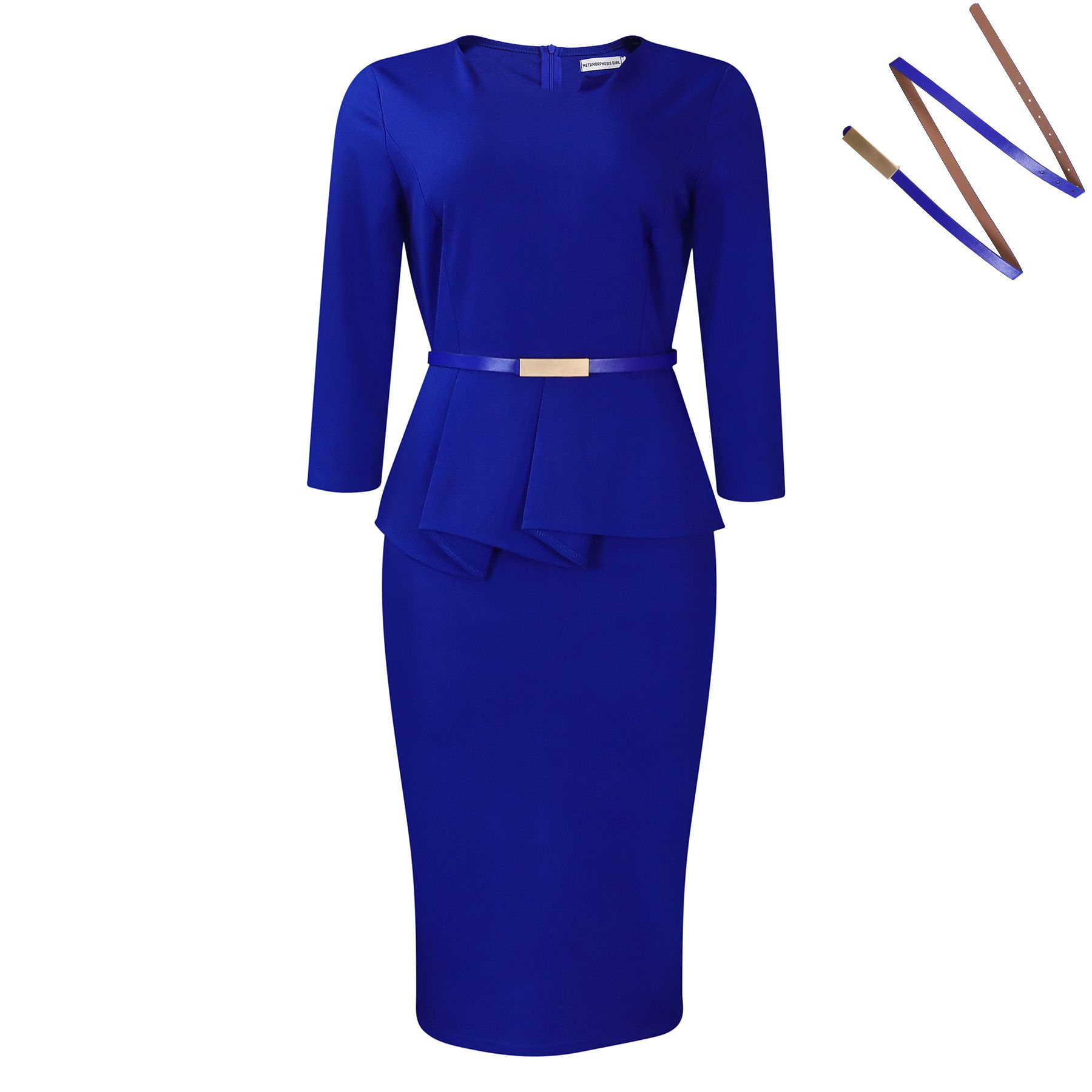 Trendy Career Dresses V-neck Half Sleeve Ruffle Wrap Hip Pencil Ladies Office Dresses Women Formal Work African Dress