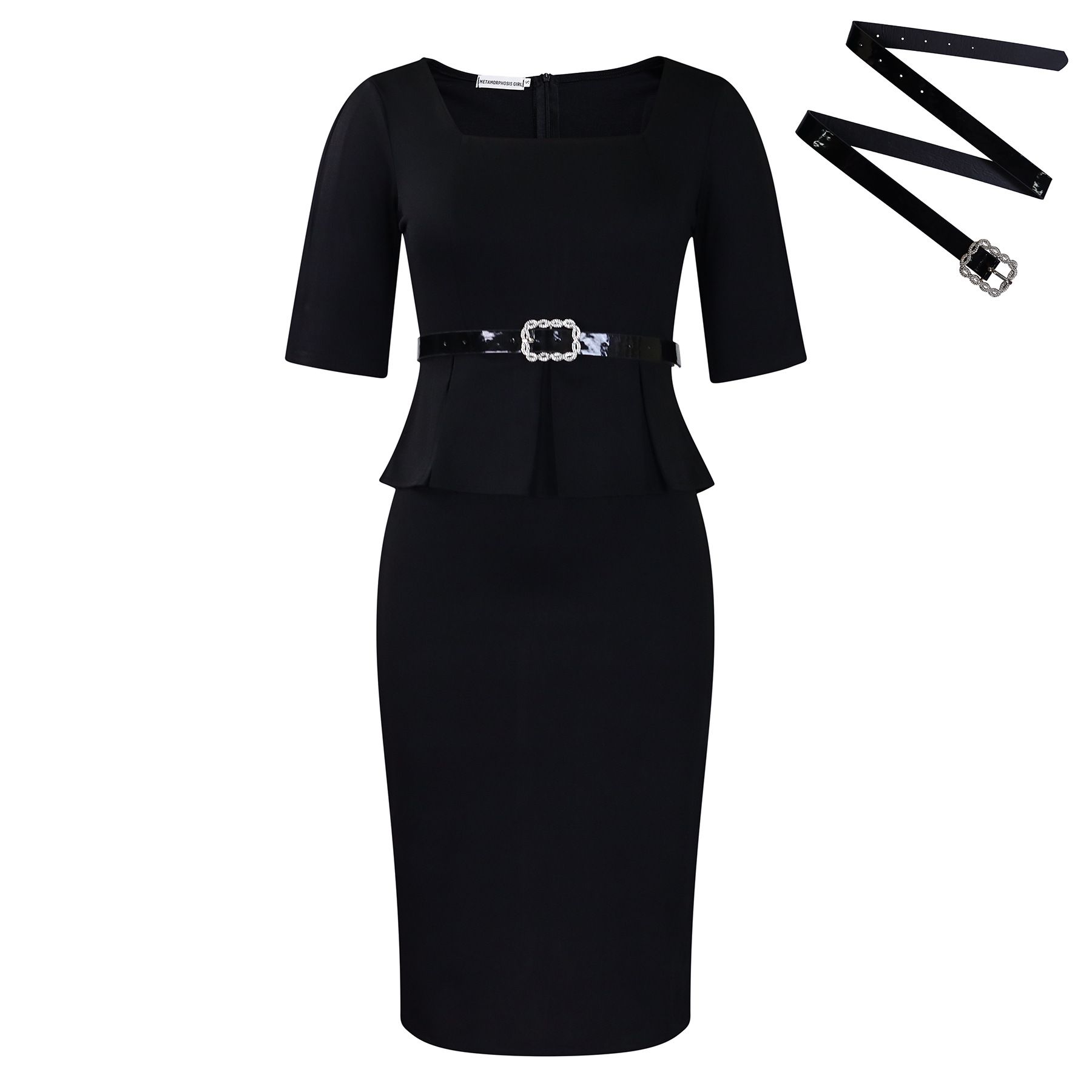 Trendy Career Dresses V-neck Half Sleeve Ruffle Wrap Hip Pencil Ladies Office Dresses Women Formal Work African Dress