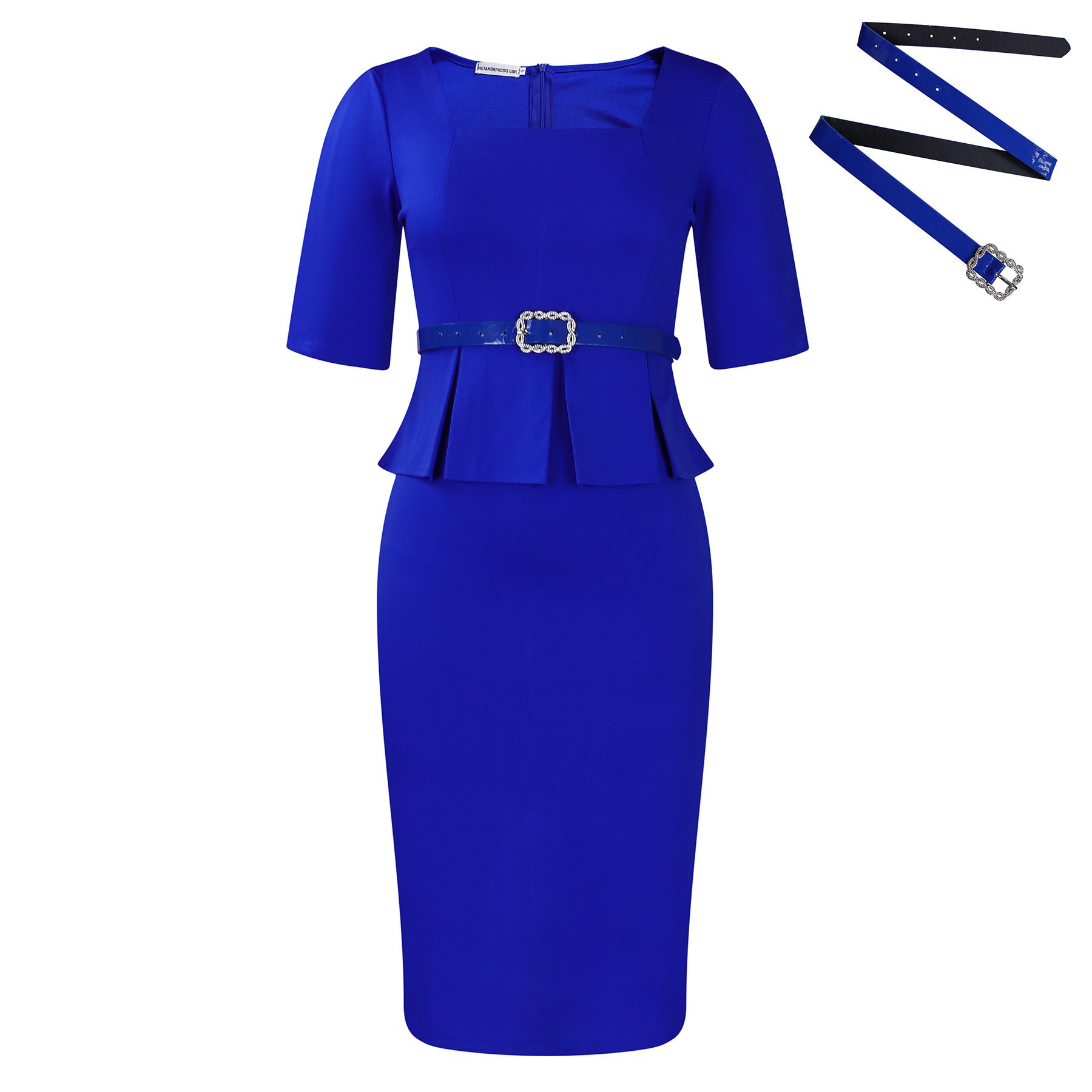 Trendy Career Dresses V-neck Half Sleeve Ruffle Wrap Hip Pencil Ladies Office Dresses Women Formal Work African Dress