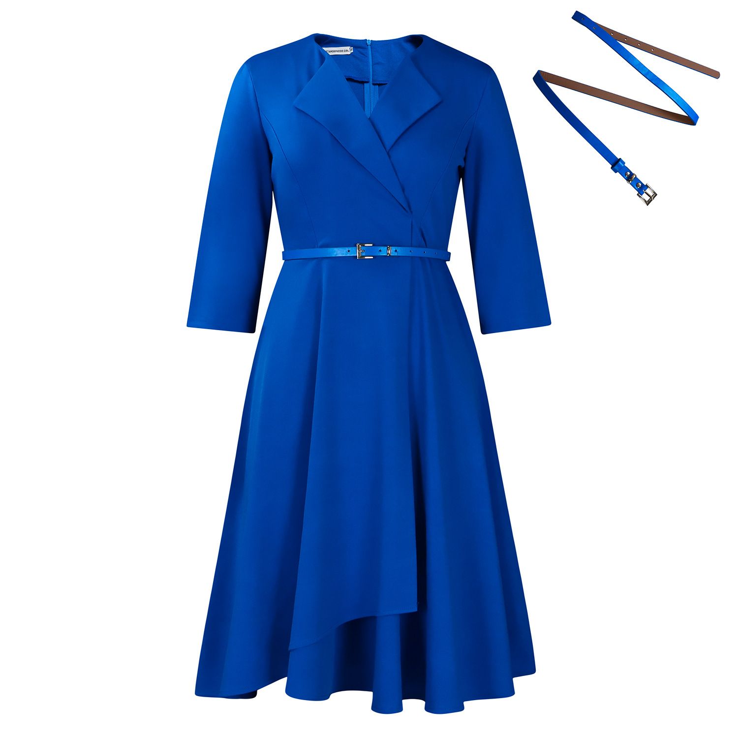Latest Design Autumn Career Dresses Women Lady Elegant V-neck High Waist A-line Office Lady Dress African Dresses