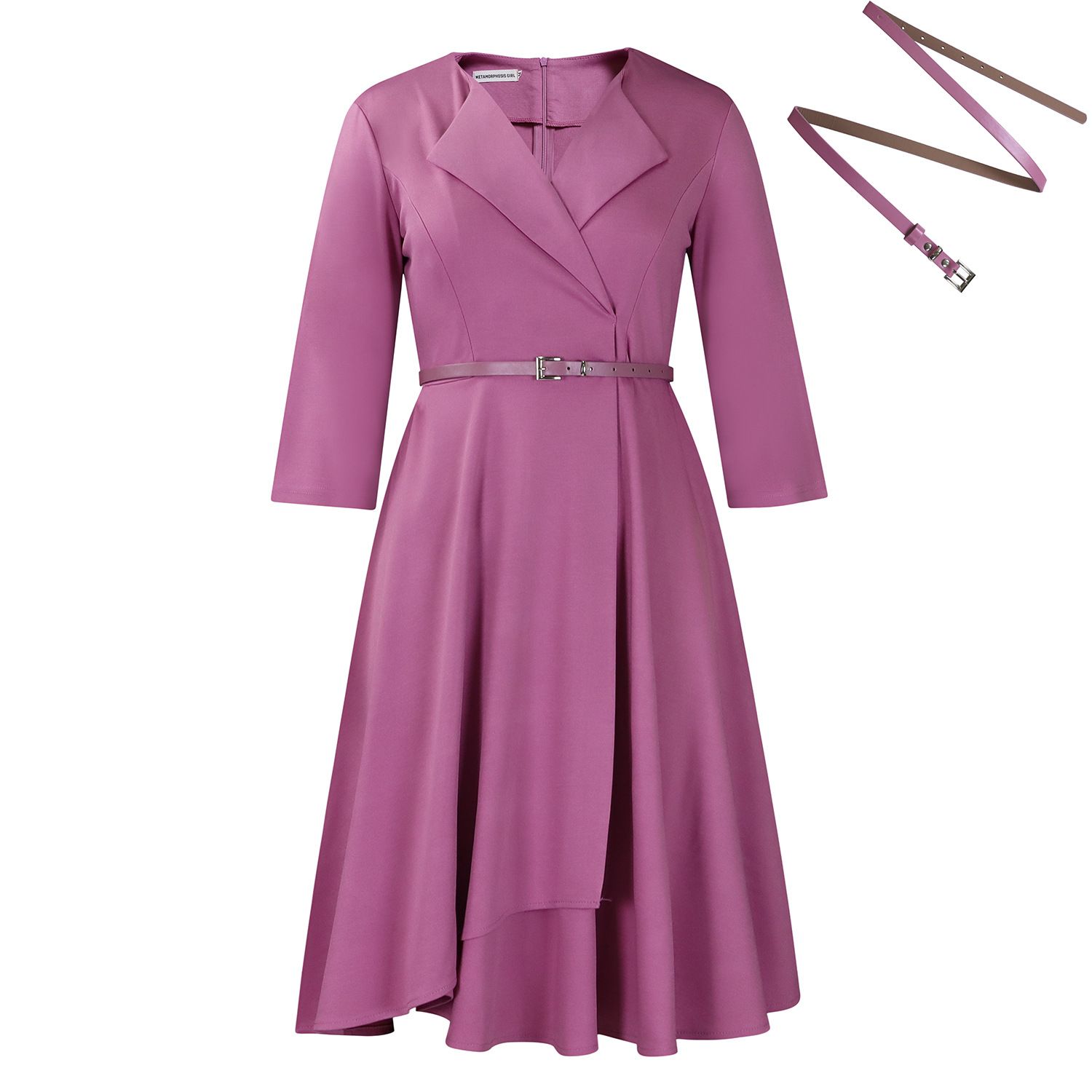 Latest Design Autumn Career Dresses Women Lady Elegant V-neck High Waist A-line Office Lady Dress African Dresses