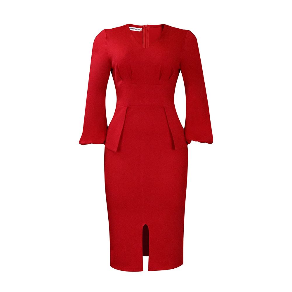 New Design Plus Size Long Sleeve Autumn Winter Fashion African Women Clothing Dress Office Lady Pencil Dress