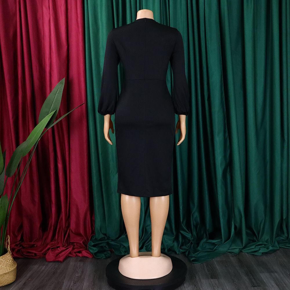 New Design Plus Size Long Sleeve Autumn Winter Fashion African Women Clothing Dress Office Lady Pencil Dress