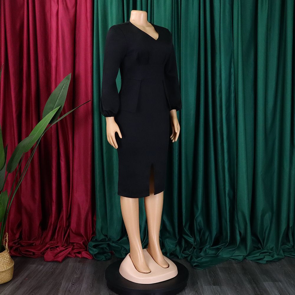 New Design Plus Size Long Sleeve Autumn Winter Fashion African Women Clothing Dress Office Lady Pencil Dress