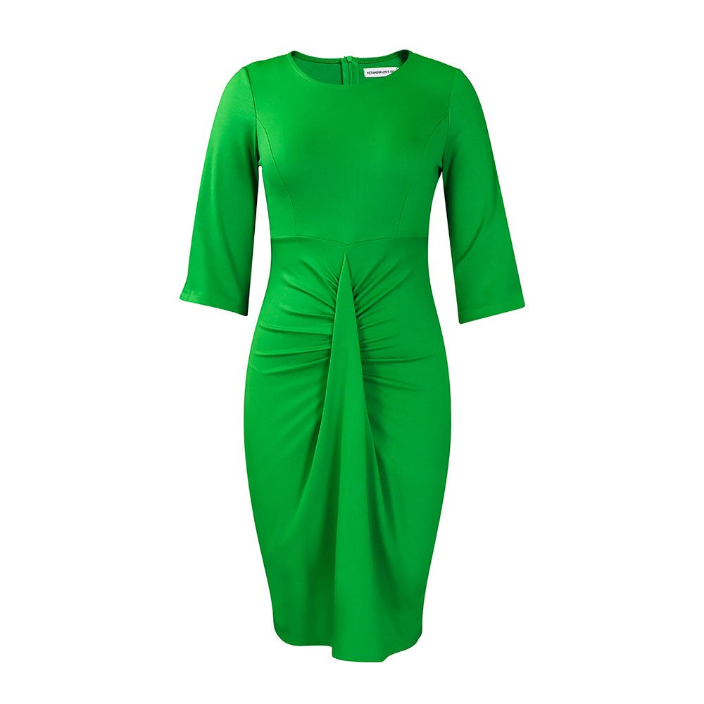 women's clothing  new fashion temperament pleated wrap buttocks large size dress pencil Dresses