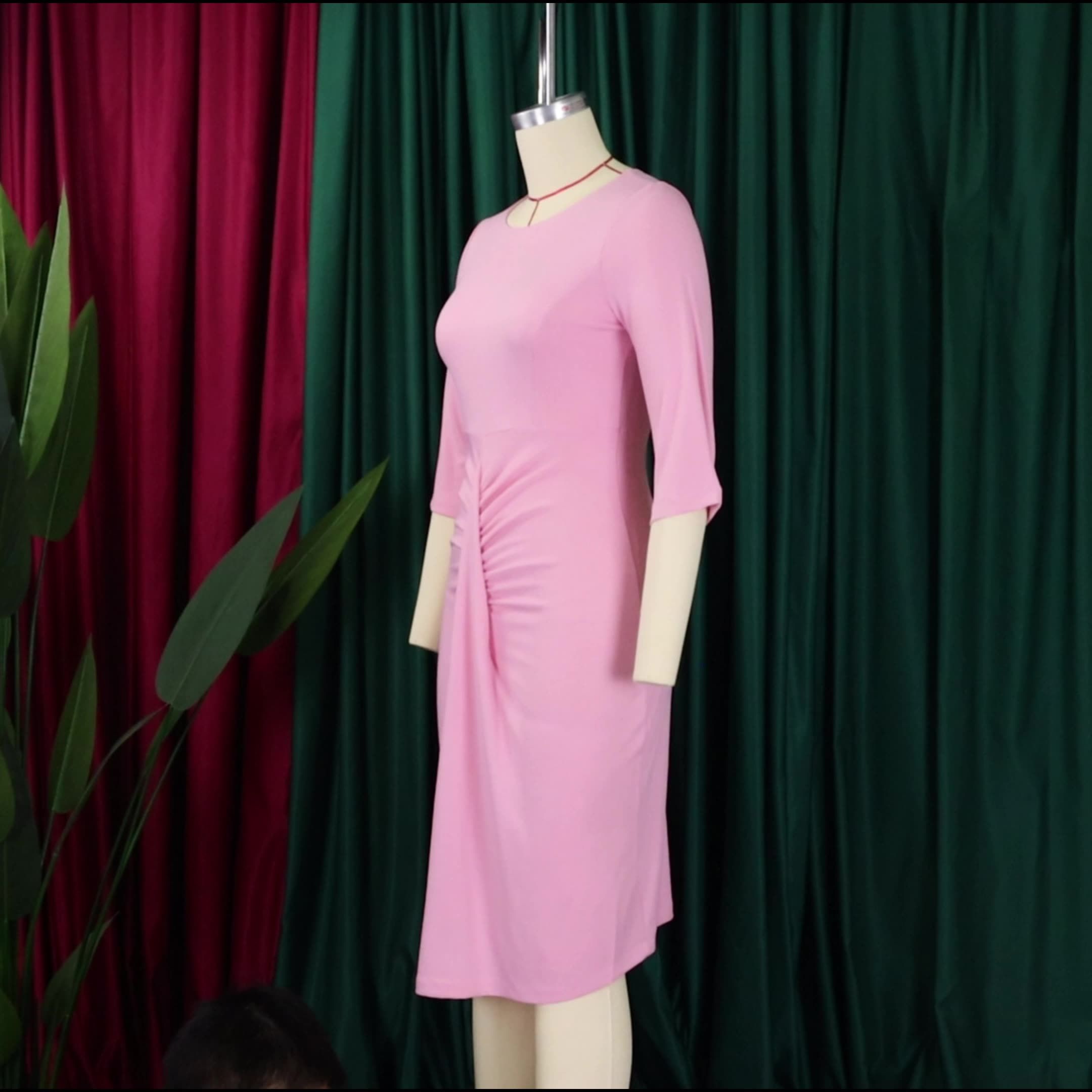 women's clothing  new fashion temperament pleated wrap buttocks large size dress pencil Dresses