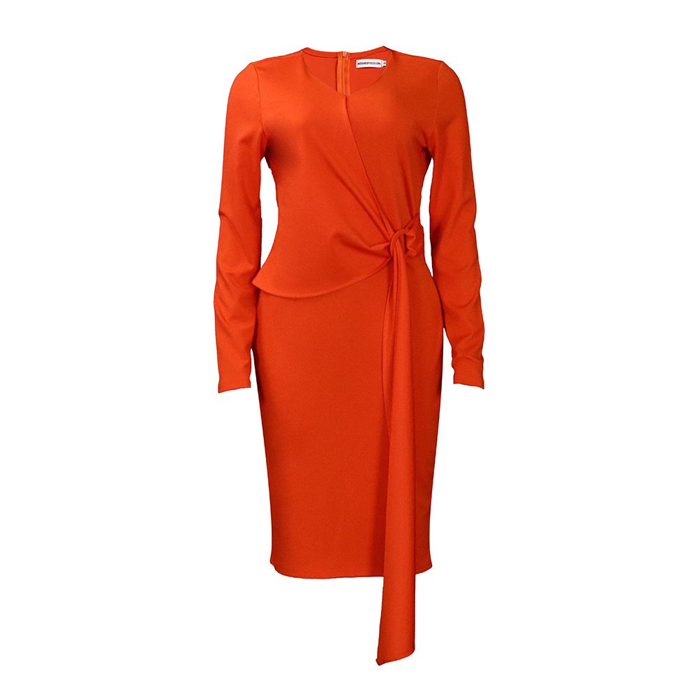 Long Strap V-neck Women Midi Dress High Waist Slim Fit Vestidos New Office Lady Spring Pencil Dresses