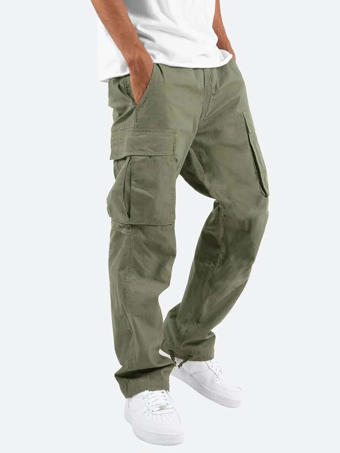 wholesale cargo pants outdoor hiking cotton cargo pants men streetwear casual straight multi pocket cargo Men's pants   Jeans