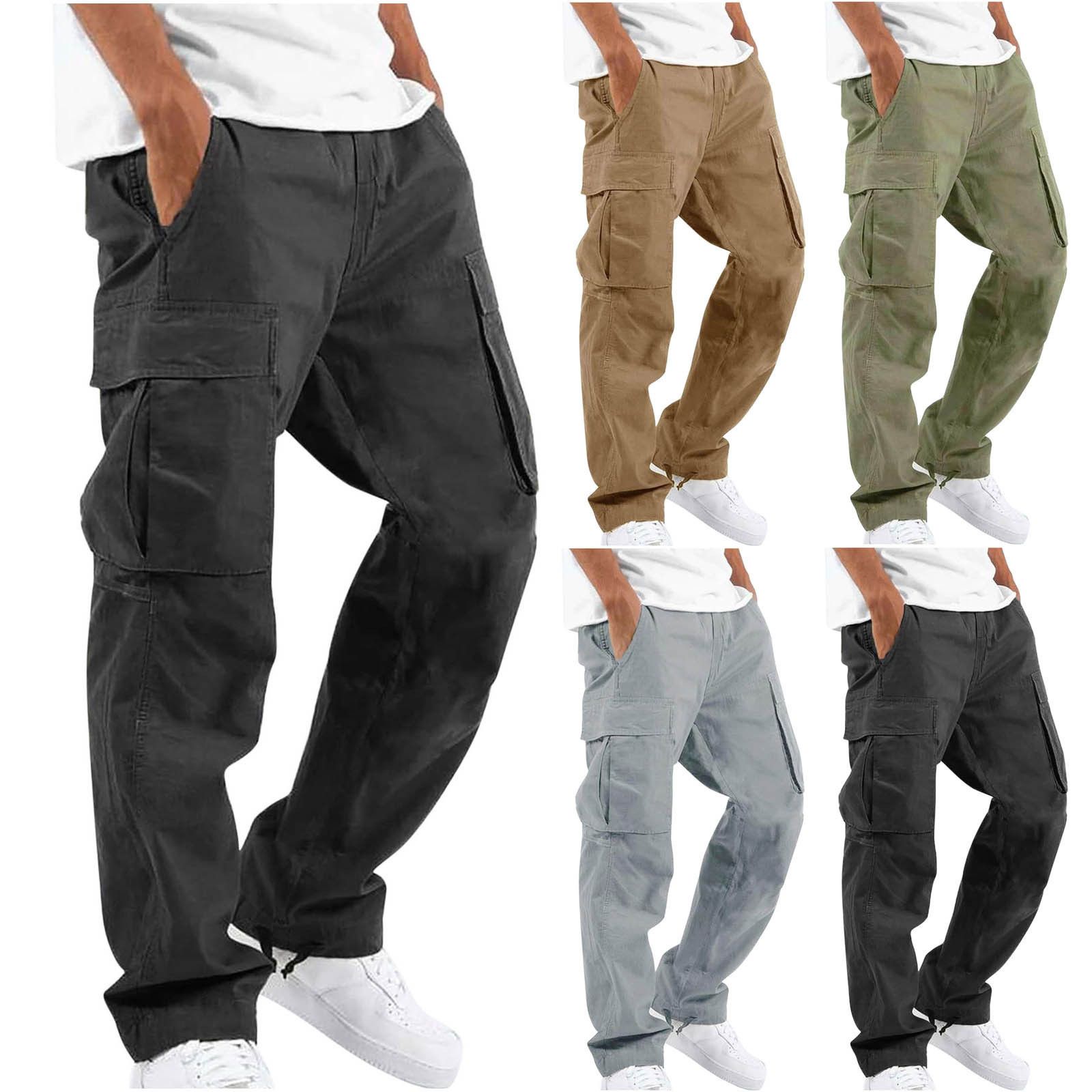 wholesale cargo pants outdoor hiking cotton cargo pants men streetwear casual straight multi pocket cargo Men's pants   Jeans